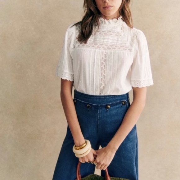 Sezane ELISABETTA BLOUSE Ecru - Picture 2 of 9